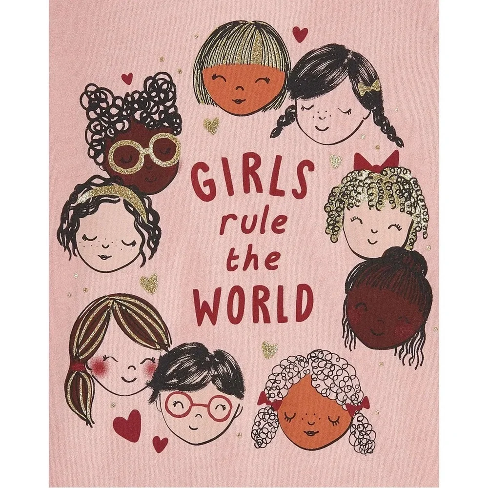 Carter's Toddler Girls “Rule The World” Long Sleeve Jersey T-Shirt, Size 2T